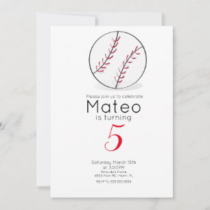 Invitación Fiesta de Cumpleaños de Baseball Stars