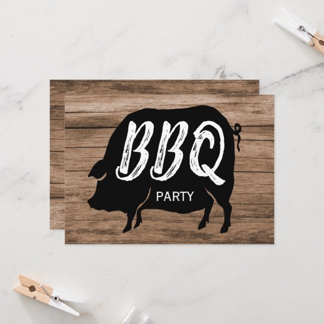Invitación Fiesta de cumpleaños de BBQ (Anverso/Reverso In Situ)