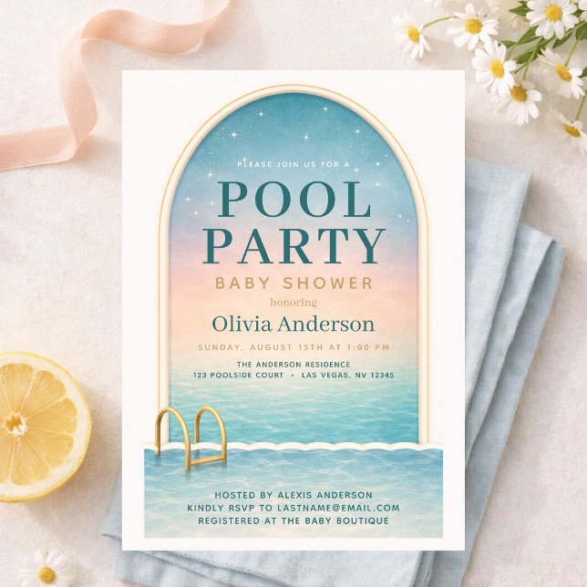 Invitación Fiesta de Cumpleaños de Bebé en la Piscina de Vera (Subido por el creador)