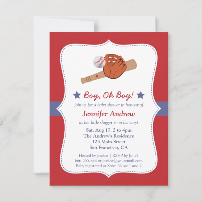 Invitación fiesta de cumpleaños de bebé niño estrella de béis (Anverso)