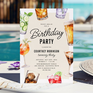Invitación Fiesta de Cumpleaños de Bebidas Alcohólicas para A