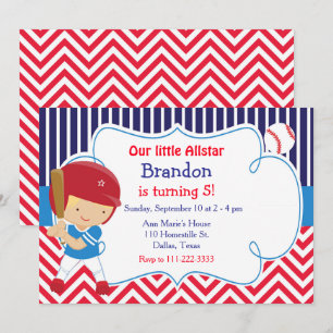 Invitación Fiesta de cumpleaños de beisbol Cute Blonde Boy