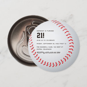 Invitación Fiesta de cumpleaños de béisbol para adultos
