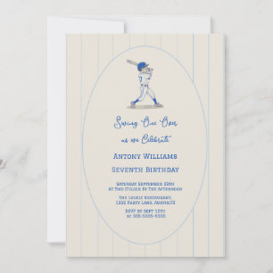 Invitación Fiesta de Cumpleaños de Béisbol Swing on Over 7º