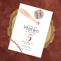 Fiesta de Cumpleaños de Béisbol Vintage Minimalist