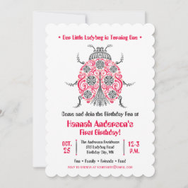 Invitación Fiesta de cumpleaños de Bicho de Ladybug ・ Elegant