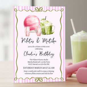 Invitación Fiesta de cumpleaños de bienestar con Pilates y Ma