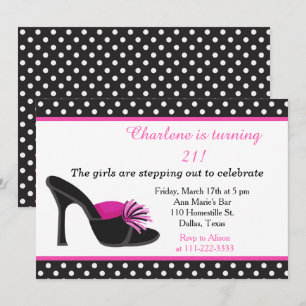 Invitación Fiesta de cumpleaños de Black Heels Shoes