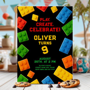 Invitación Fiesta de Cumpleaños de Bloques Coloridos