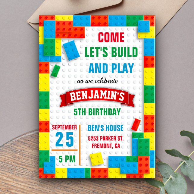 Invitación Fiesta de Cumpleaños de Bloques de Construcción Co (Subido por el creador)