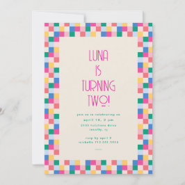 Invitación Fiesta de cumpleaños de bloques multicolores lúdic