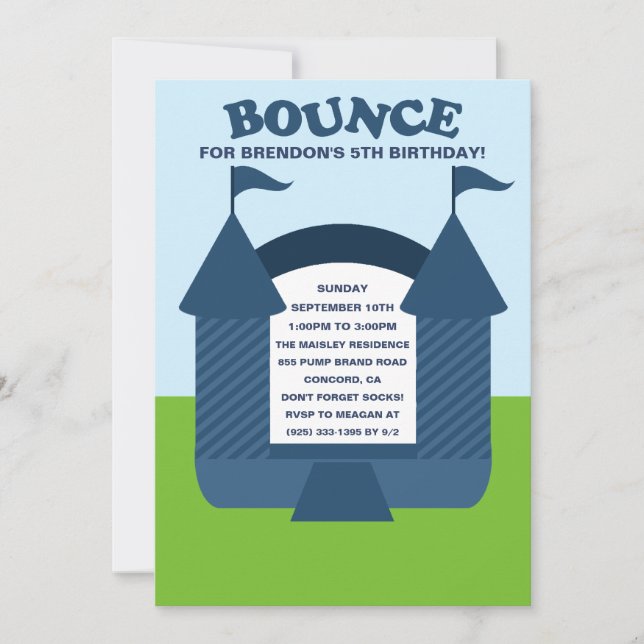 Invitación Fiesta de cumpleaños de Blue Bircy House (Anverso)