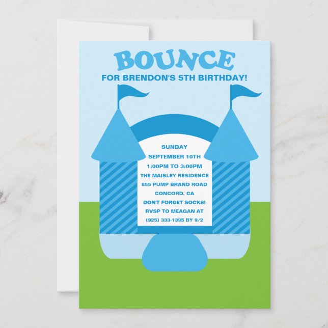 Invitación Fiesta de cumpleaños de Blue Bircy House (Anverso)