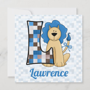 Invitación Fiesta de cumpleaños de Blue Monogram L