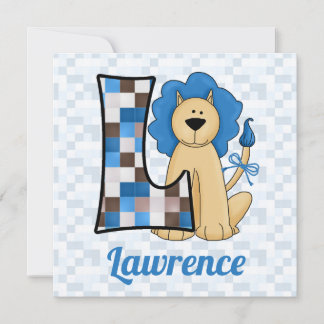 Invitación Fiesta de cumpleaños de Blue Monogram L