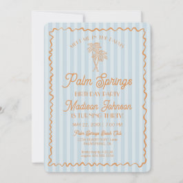 Invitación Fiesta de cumpleaños de Blue Palm Springs Pastel B