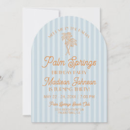 Invitación Fiesta de cumpleaños de Blue Palm Springs Pastel B