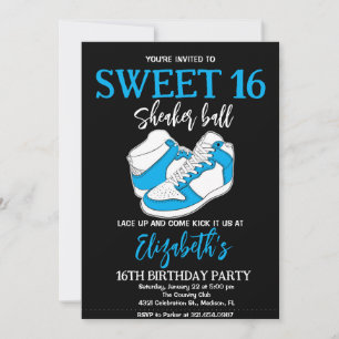 Invitación Fiesta de cumpleaños de Blue Sneaker Bash