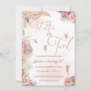 Invitación Fiesta de cumpleaños de Boho Floral Fairies