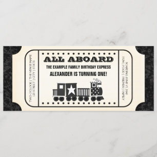 Invitación Fiesta de Cumpleaños de Boleto de Tren