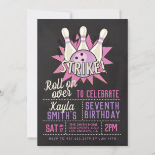 Invitación Fiesta de cumpleaños de boliche