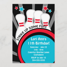 Invitación Fiesta de cumpleaños de boliche