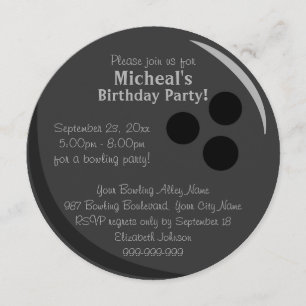 Invitación Fiesta de cumpleaños de boliche