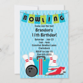 Invitación Fiesta de cumpleaños de boliche