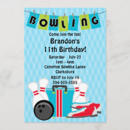 Invitación Fiesta de cumpleaños de boliche