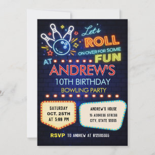 Invitación Fiesta de cumpleaños de bolos