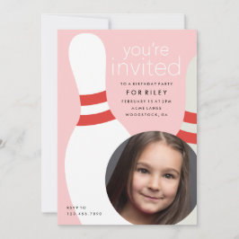 Invitación Fiesta de cumpleaños de bolos con foto de niños