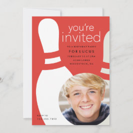 Invitación Fiesta de cumpleaños de bolos con foto de niños