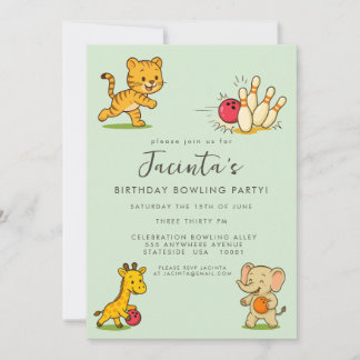 Invitación Fiesta de Cumpleaños de Bolos para Niños