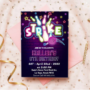 Invitación Fiesta de cumpleaños de Bowling