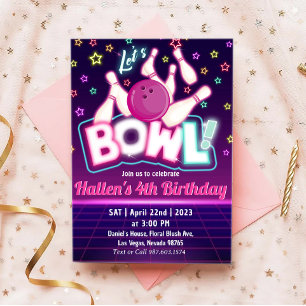 Invitación Fiesta de cumpleaños de Bowling