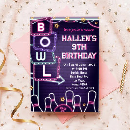 Invitación Fiesta de cumpleaños de Bowling
