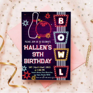 Invitación Fiesta de cumpleaños de Bowling