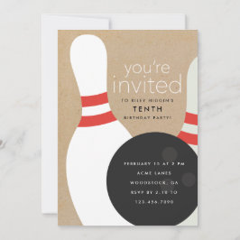 Invitación Fiesta de cumpleaños de Bowling