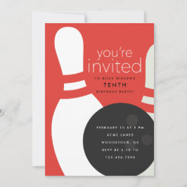 Invitación Fiesta de cumpleaños de Bowling