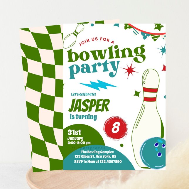 Invitación Fiesta de cumpleaños de Bowling Boy | Divertirse u (Subido por el creador)