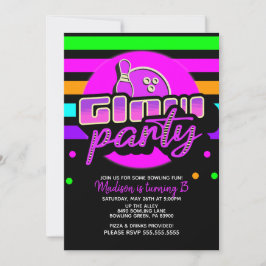 Invitación Fiesta de Cumpleaños de Bowling Neon Bash