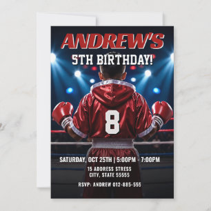 Invitación Fiesta de cumpleaños de boxeo personalizada