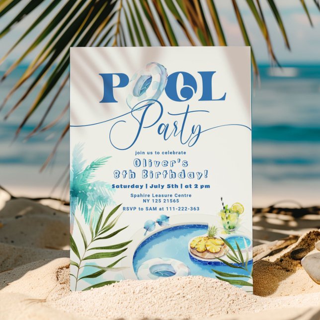 Invitación Fiesta de cumpleaños de Boy Pool (Subido por el creador)