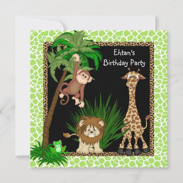 Invitación Fiesta de cumpleaños de Boys Jungle (Anverso)