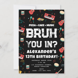 Invitación Fiesta de Cumpleaños de Bruh Boy Banda de Música A