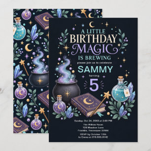 Invitación Fiesta de Cumpleaños de Bruja Mágica