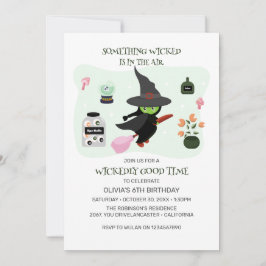 Invitación Fiesta de cumpleaños de bruja verde malvada