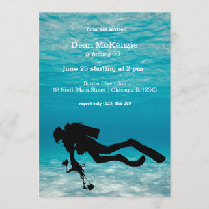 Invitación Fiesta de cumpleaños de buceo Scuba