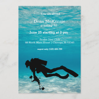 Invitación Fiesta de cumpleaños de buceo Scuba