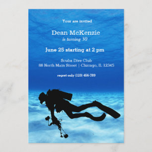 Invitación Fiesta de cumpleaños de buceo Scuba